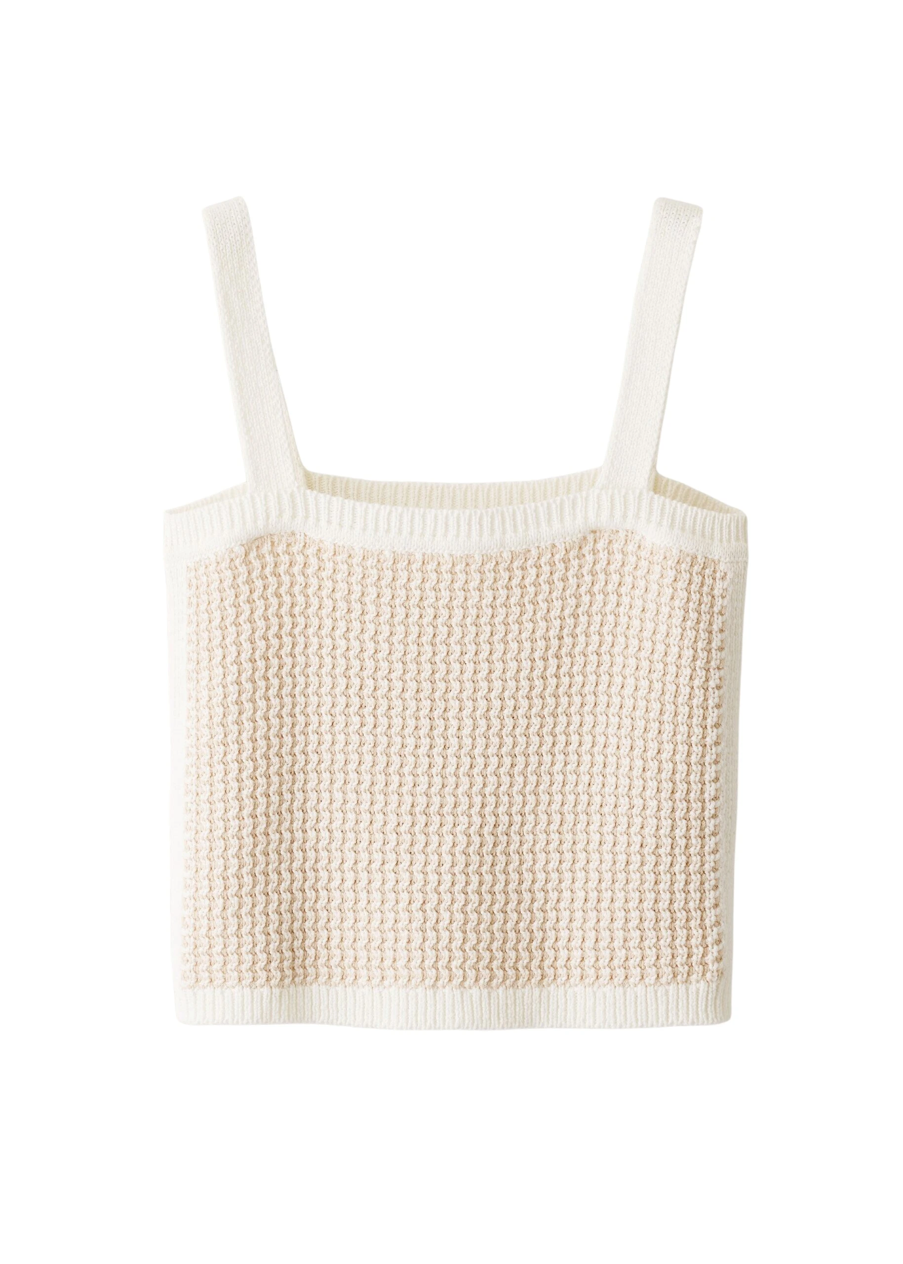 ME+EM Crop Knit Vest in Pale Stone/Cream
