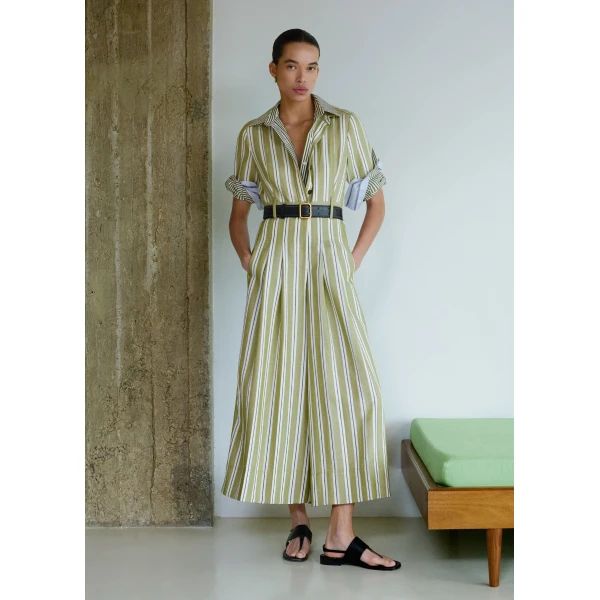 Me and Em ME+EM Crop Wide-Leg Jumpsuit in Olive/Multi, view 2
