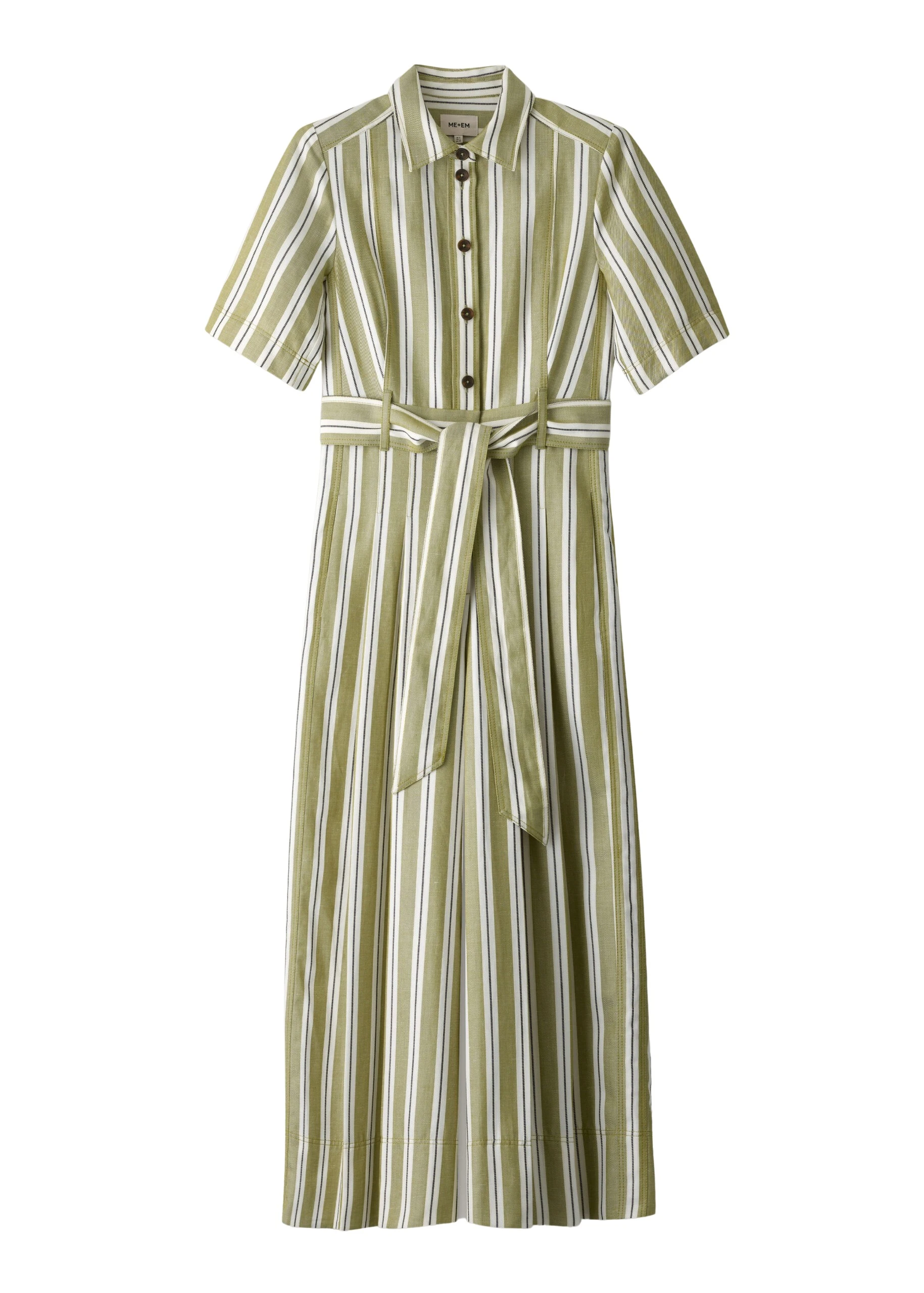ME+EM Crop Wide-Leg Jumpsuit in Olive/Multi