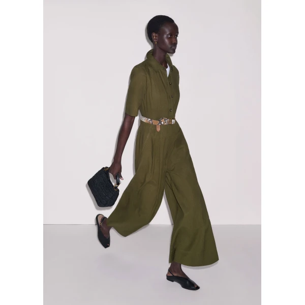 Me and Em ME+EM Culotte Jumpsuit in Olive Green, view 2