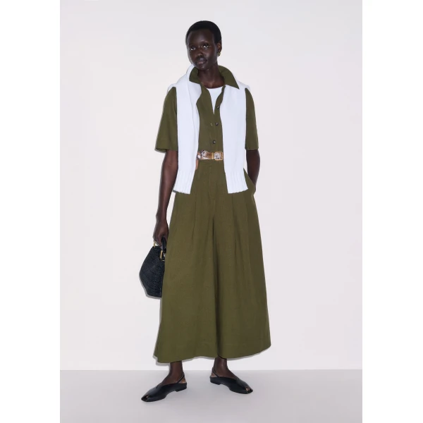 Me and Em ME+EM Culotte Jumpsuit in Olive Green, view 4