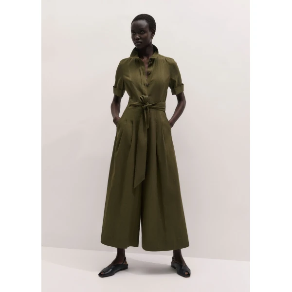 Me and Em ME+EM Culotte Jumpsuit in Olive Green, view 5