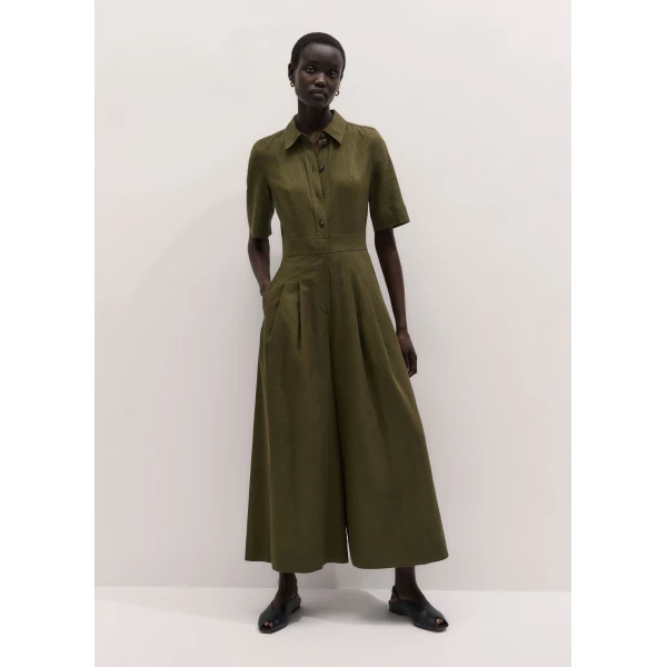 Me and Em ME+EM Culotte Jumpsuit in Olive Green, view 6