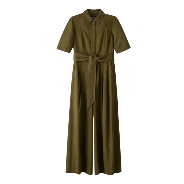 Me and Em ME+EM Culotte Jumpsuit in Olive Green