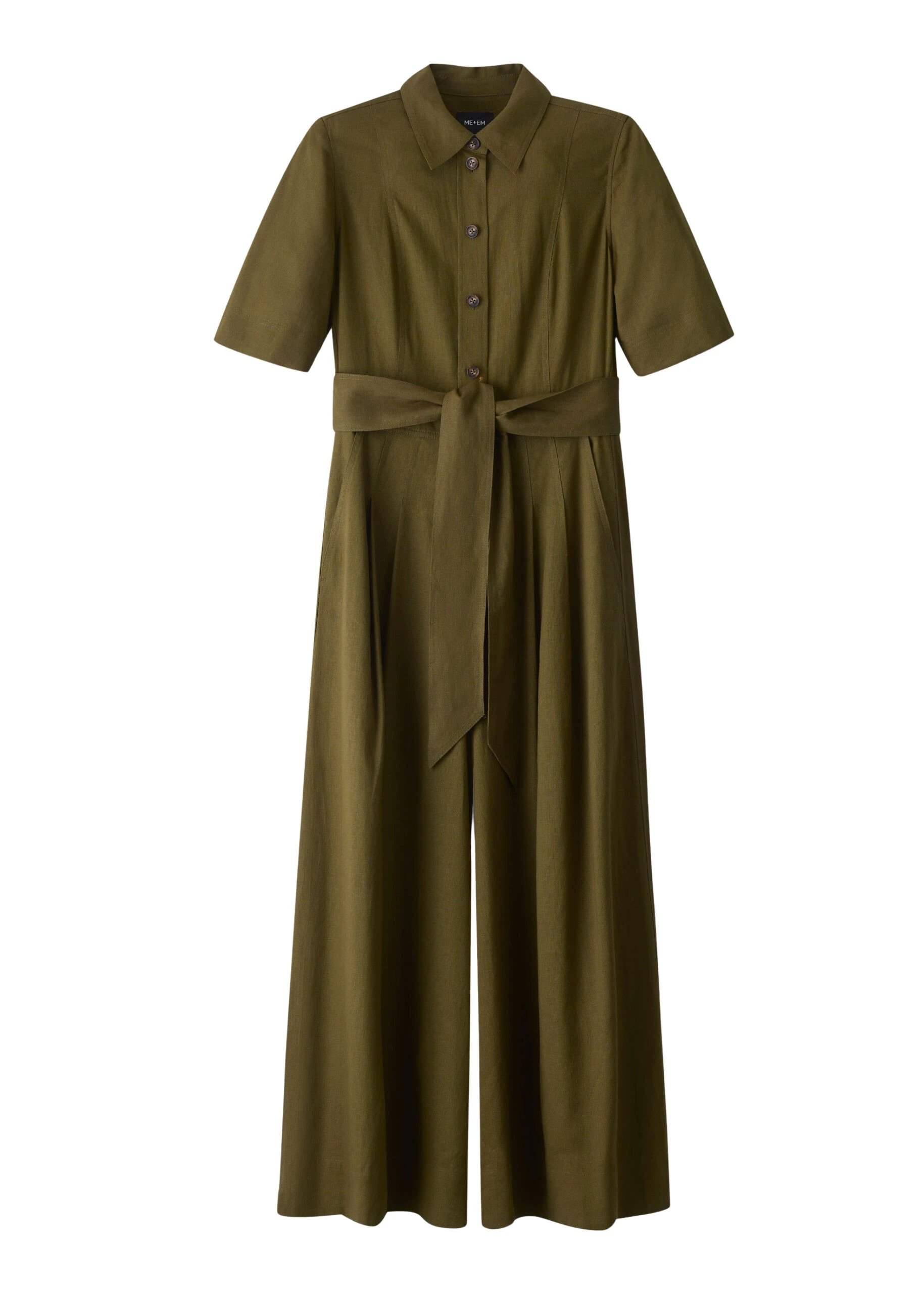 ME+EM Culotte Jumpsuit in Olive Green