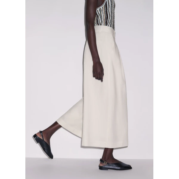 Me and Em ME+EM Double Pleat Culotte in Cream, view 4