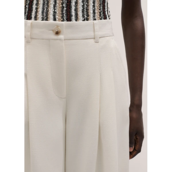 Me and Em ME+EM Double Pleat Culotte in Cream, view 6