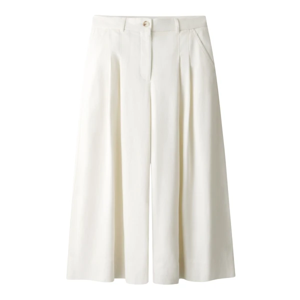 Me and Em ME+EM Double Pleat Culotte in Cream