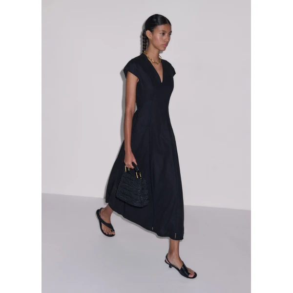 Me and Em ME+EM Embroidered Maxi Dress in Black, view 2