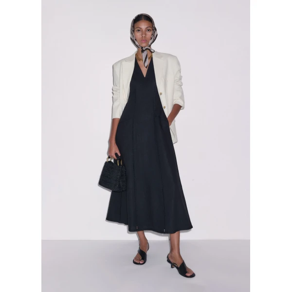 Me and Em ME+EM Embroidered Maxi Dress in Black, view 4