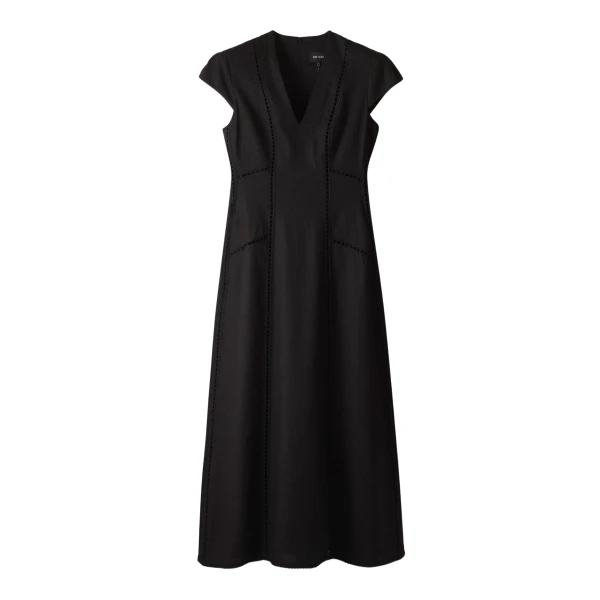 Me and Em ME+EM Embroidered Maxi Dress in Black
