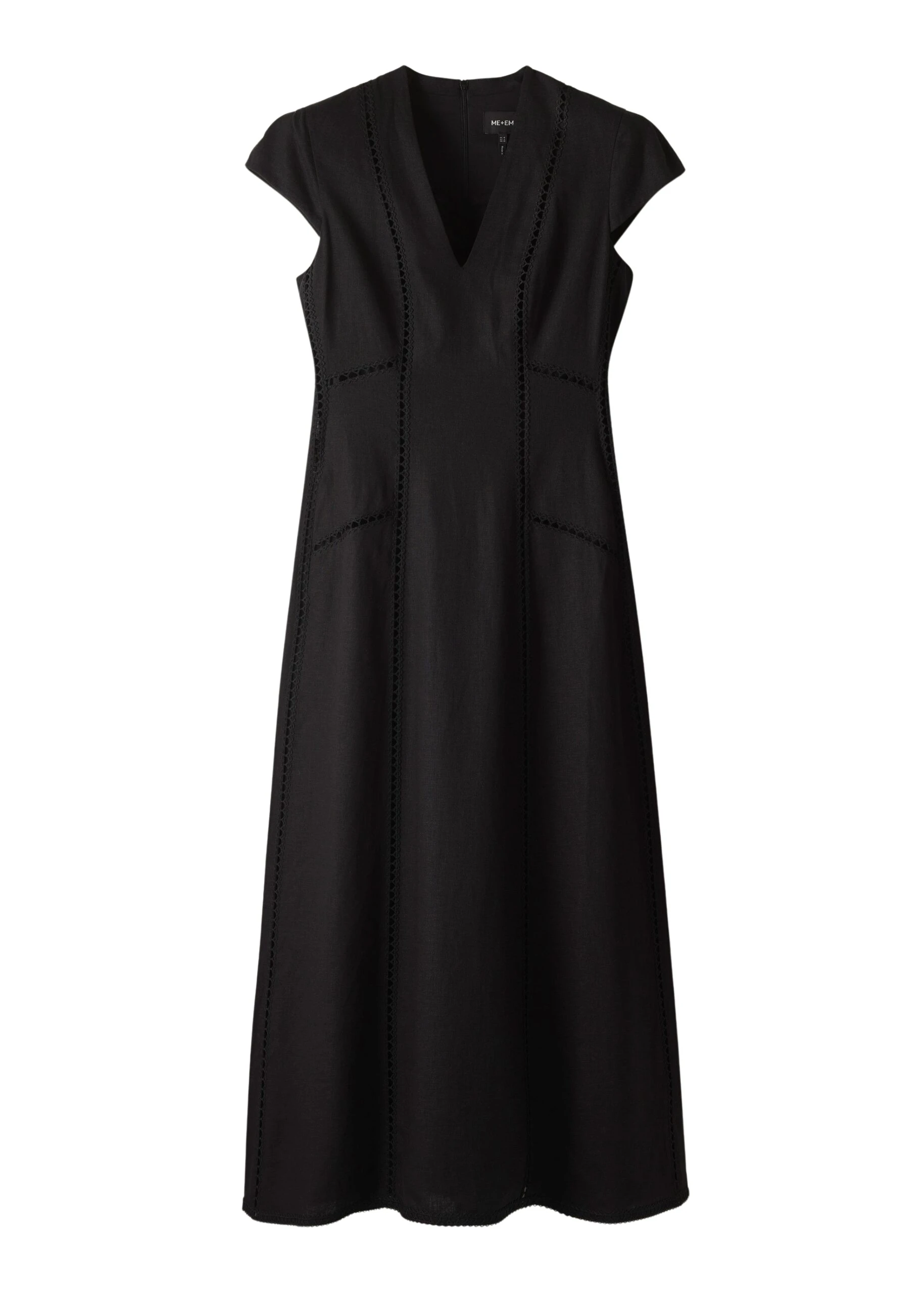ME+EM Embroidered Maxi Dress in Black