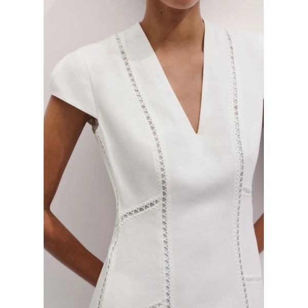 Me and Em ME+EM Embroidered Maxi Dress in Soft White, view 3