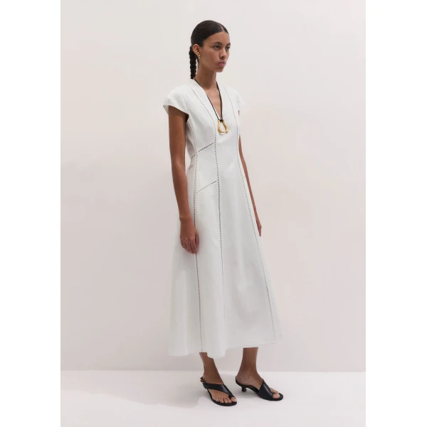 Me and Em ME+EM Embroidered Maxi Dress in Soft White, view 4