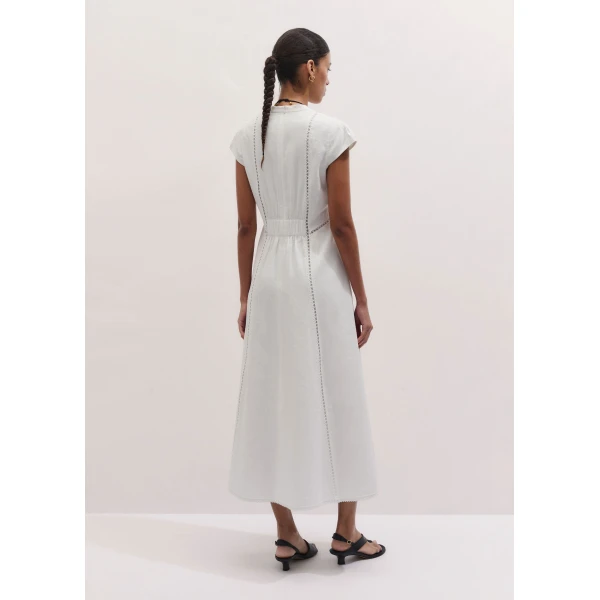 Me and Em ME+EM Embroidered Maxi Dress in Soft White, view 5