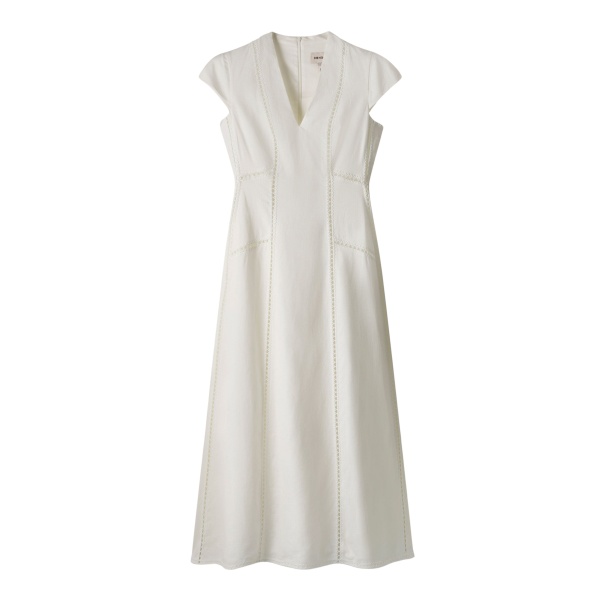Me and Em ME+EM Embroidered Maxi Dress in Soft White