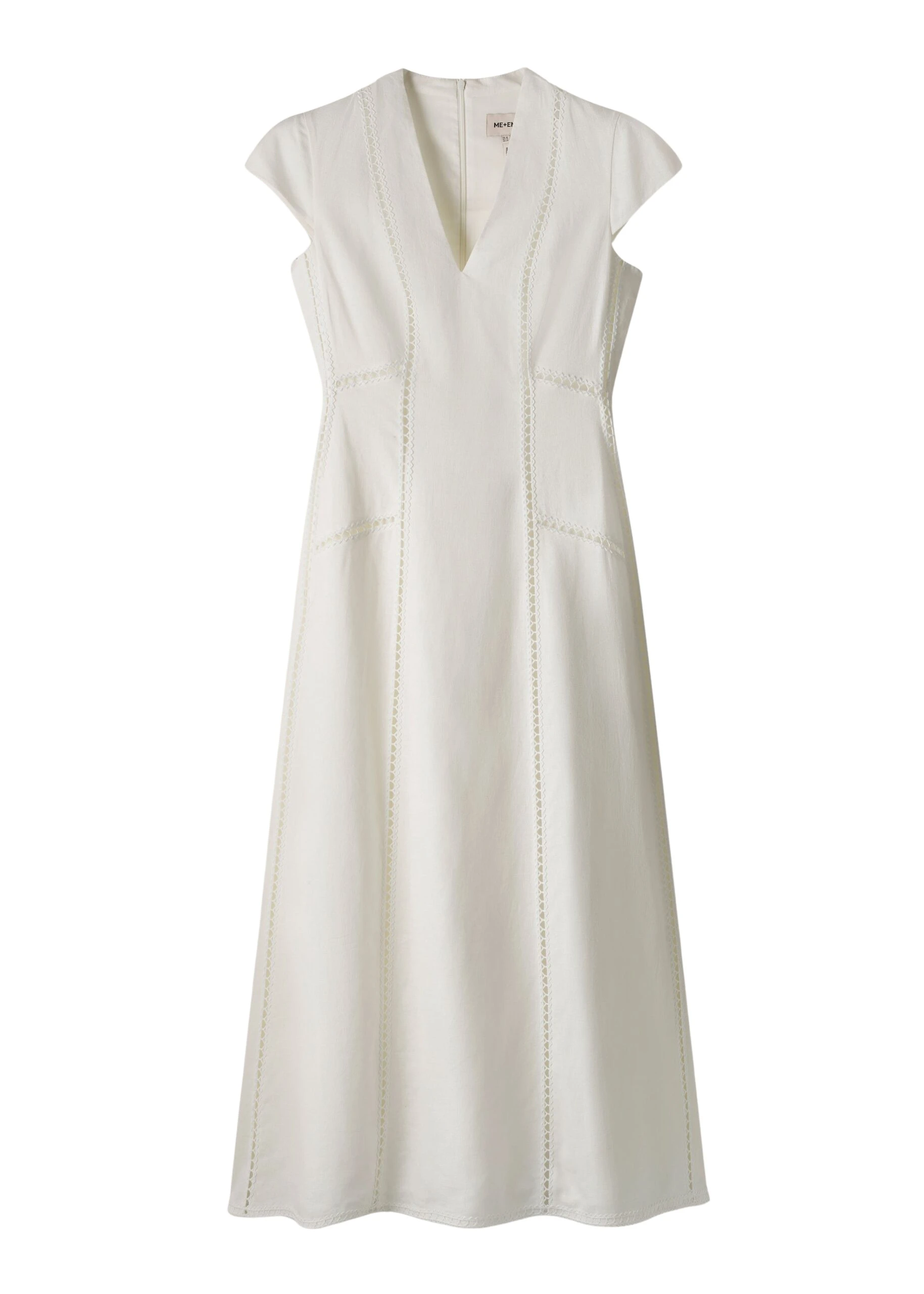 ME+EM Embroidered Maxi Dress in Soft White