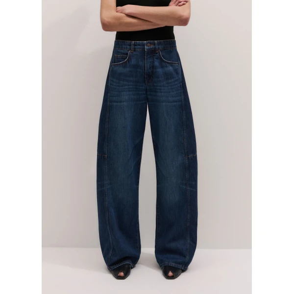 Me and Em ME+EM Exaggerated Taper Jean in Authentic Dark Wash, view 2
