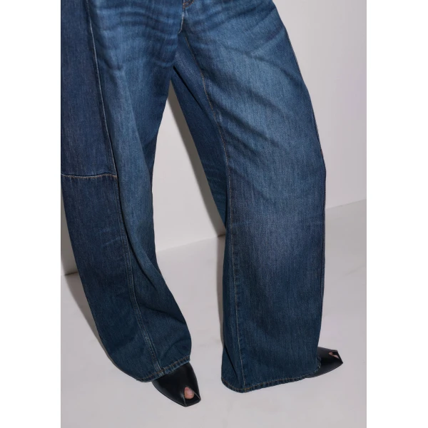 Me and Em ME+EM Exaggerated Taper Jean in Authentic Dark Wash, view 5