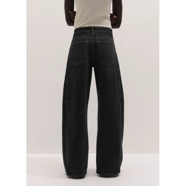 Me and Em ME+EM Exaggerated Taper Jean in Black Wash, view 5