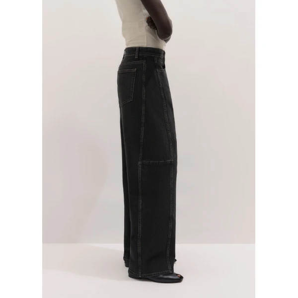 Me and Em ME+EM Exaggerated Taper Jean in Black Wash, view 6