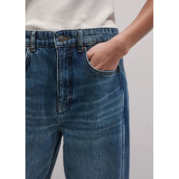Me and Em ME+EM Exaggerated Taper Jean in Mid Blue Wash, view 4