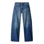 Me and Em ME+EM Exaggerated Taper Jean in Mid Blue Wash