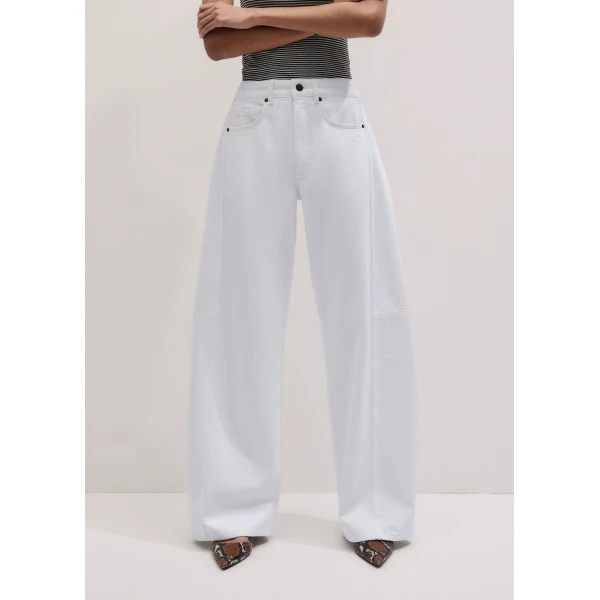 Me and Em ME+EM Exaggerated Taper Jean in Soft White Wash, view 2
