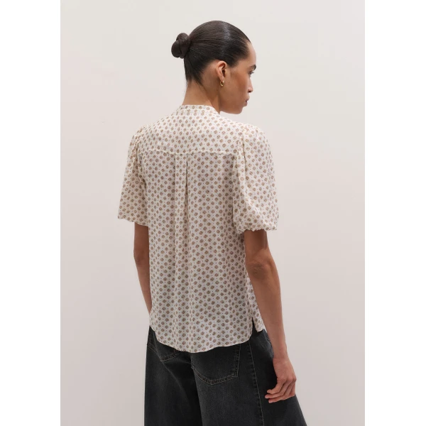 Me and Em ME+EM Feminine Sleeve Blouse in Light Cream Multi, view 5