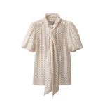 Me and Em ME+EM Feminine Sleeve Blouse in Light Cream Multi