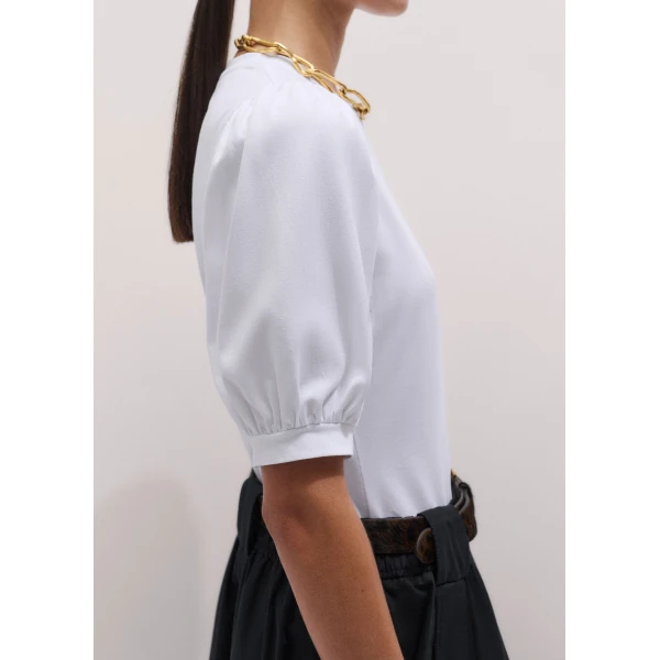 Me and Em ME+EM Feminine Sleeve Tee in Soft White Top, view 3