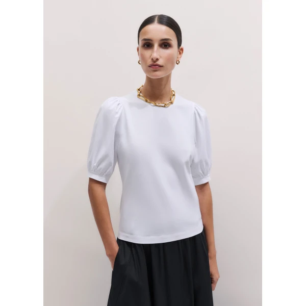 Me and Em ME+EM Feminine Sleeve Tee in Soft White Top, view 6