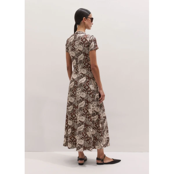 Me and Em ME+EM Fit + Flare Maxi Dress in Brown Multi, view 6