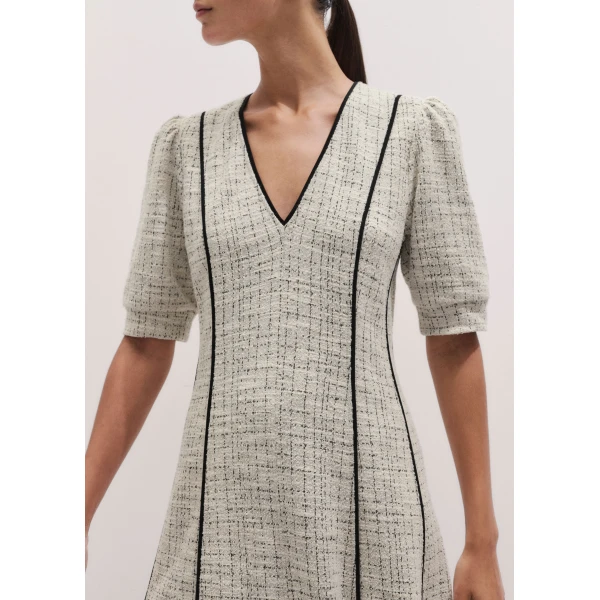 Me and Em ME+EM Fit + Flare Maxi Dress in Cream, view 3