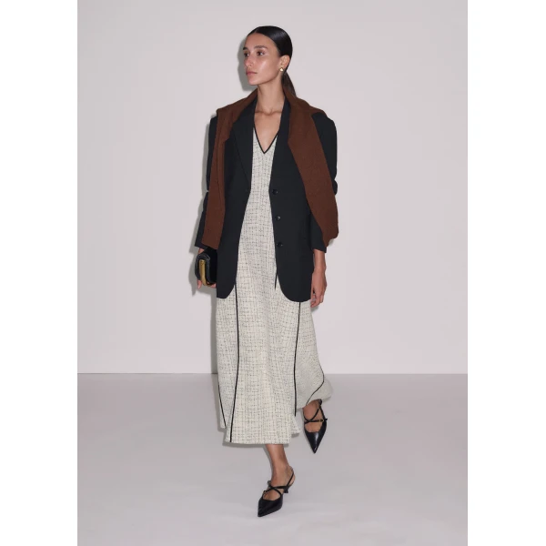 Me and Em ME+EM Fit + Flare Maxi Dress in Cream, view 4