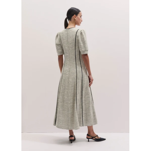 Me and Em ME+EM Fit + Flare Maxi Dress in Cream, view 5