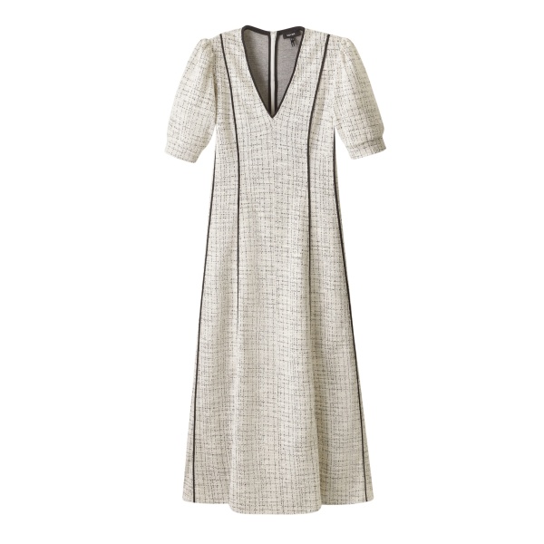 Me and Em ME+EM Fit + Flare Maxi Dress in Cream