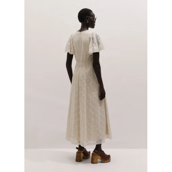 Me and Em ME+EM Fit + Flare Maxi Dress in Ecru, view 6