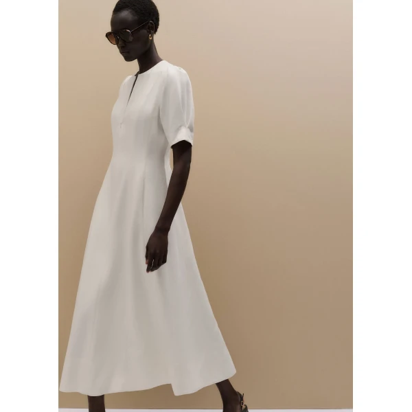 Me and Em ME+EM Fit + Flare Maxi Dress in Light Cream, view 2