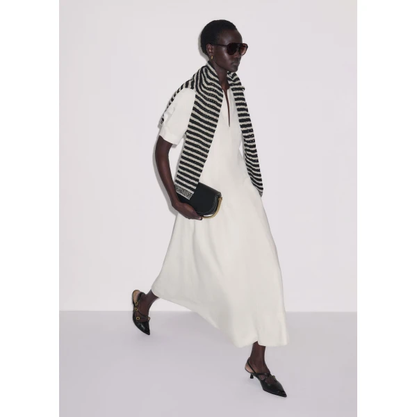 Me and Em ME+EM Fit + Flare Maxi Dress in Light Cream, view 4