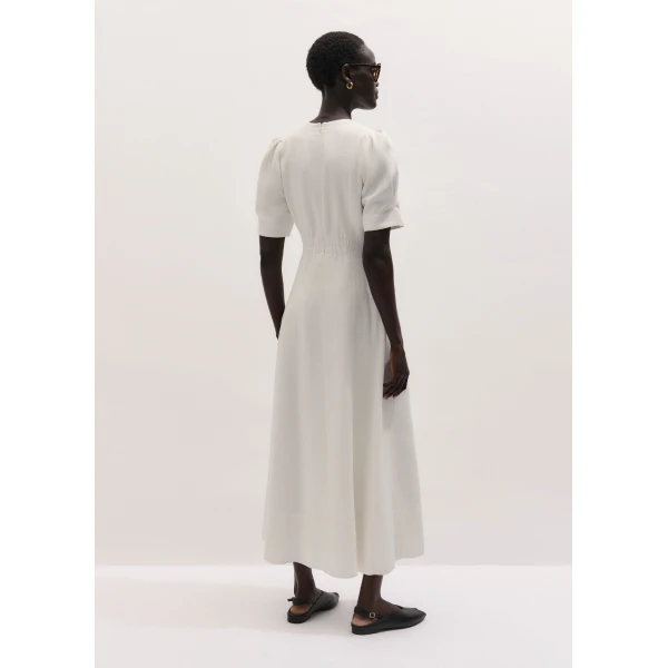 Me and Em ME+EM Fit + Flare Maxi Dress in Light Cream, view 5