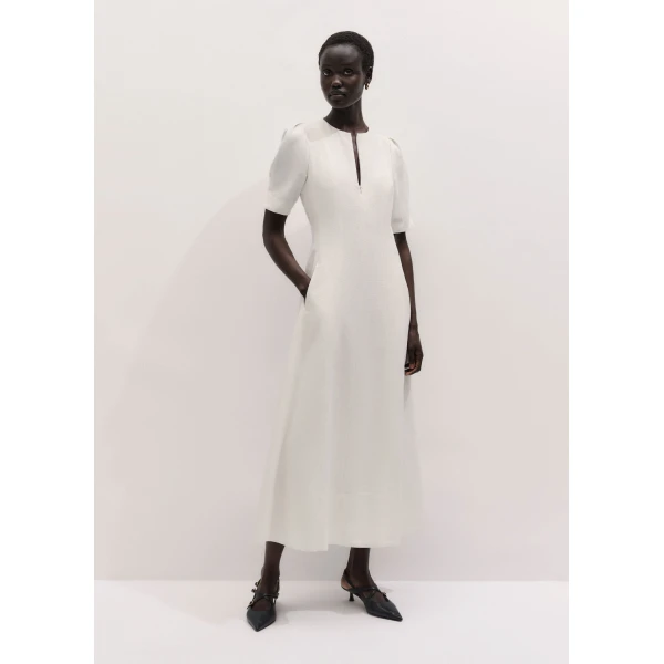 Me and Em ME+EM Fit + Flare Maxi Dress in Light Cream, view 6
