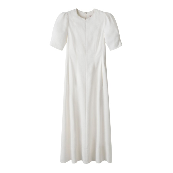 Me and Em ME+EM Fit + Flare Maxi Dress in Light Cream