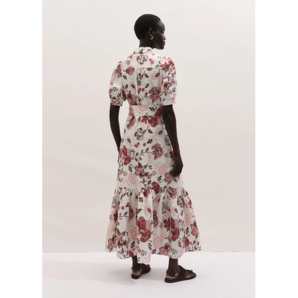 Me and Em ME+EM Fit + Flare Maxi Dress in Light Cream/Multi, view 5