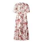 Me and Em ME+EM Fit + Flare Maxi Dress in Light Cream/Multi