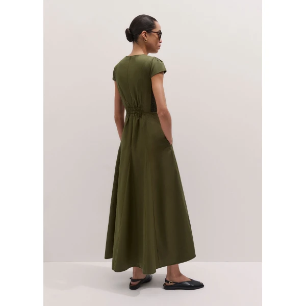Me and Em ME+EM Fit + Flare Maxi Dress in Olive Green, view 5