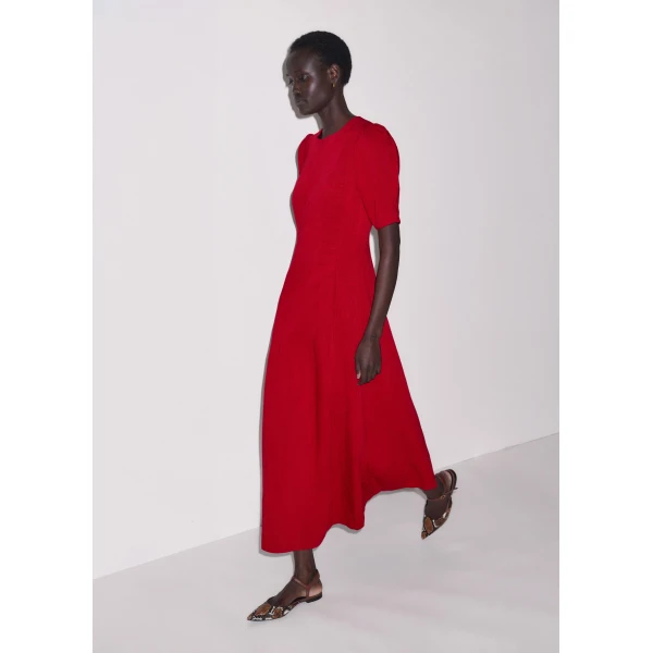 Me and Em ME+EM Fit + Flare Maxi Dress in Ruby Red, view 6