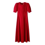 Me and Em ME+EM Fit + Flare Maxi Dress in Ruby Red