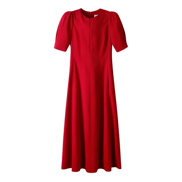 Me and Em ME+EM Fit + Flare Maxi Dress in Ruby Red