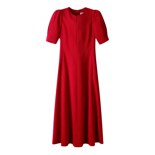 Me and Em ME+EM Fit + Flare Maxi Dress in Ruby Red